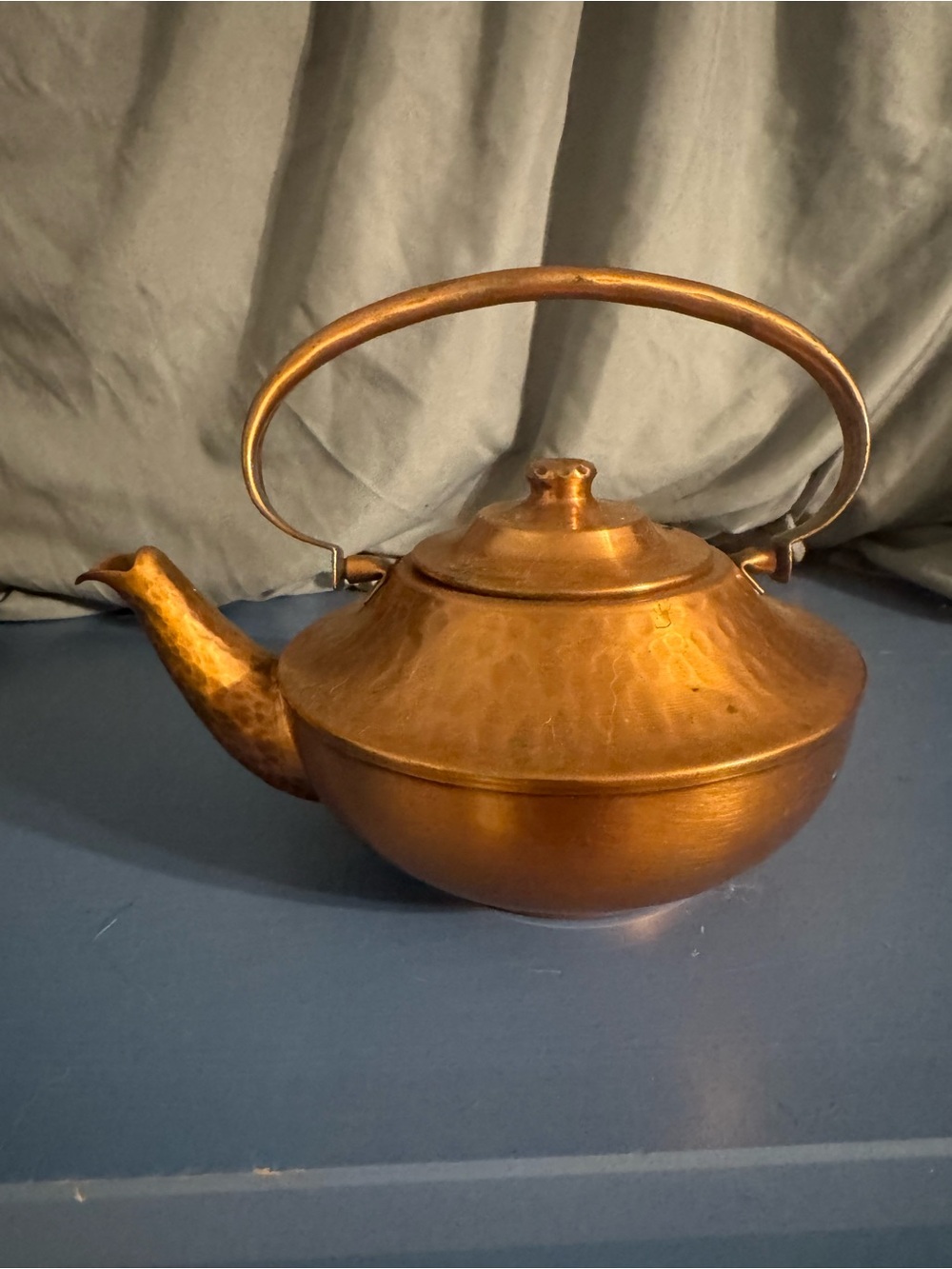 Copper Hammered Teapot with Handle - Copper Color